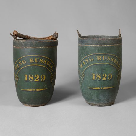 Rare Pair of Leather Fire Buckets